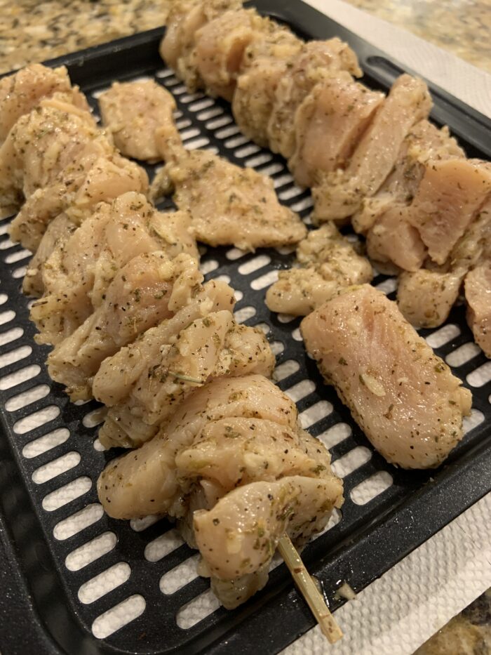 chicken on skewers for the air fryer