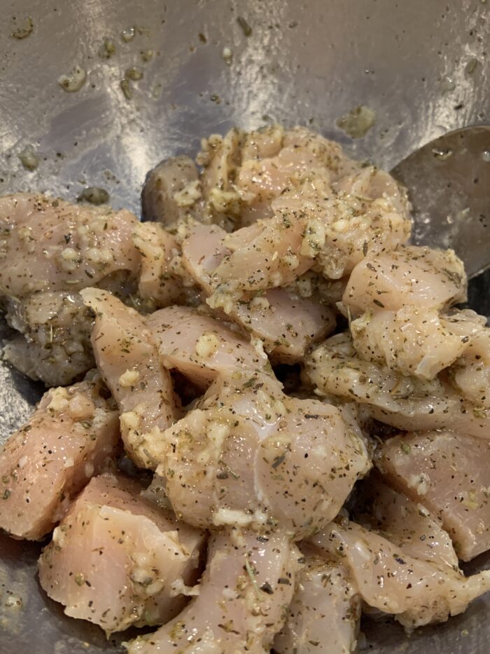 chicken gryos marinating